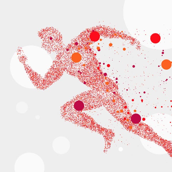Bubble image of a runner